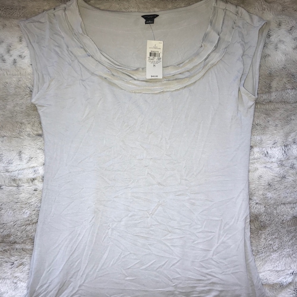 NWT Ann Taylor gray Dressy shirt size small